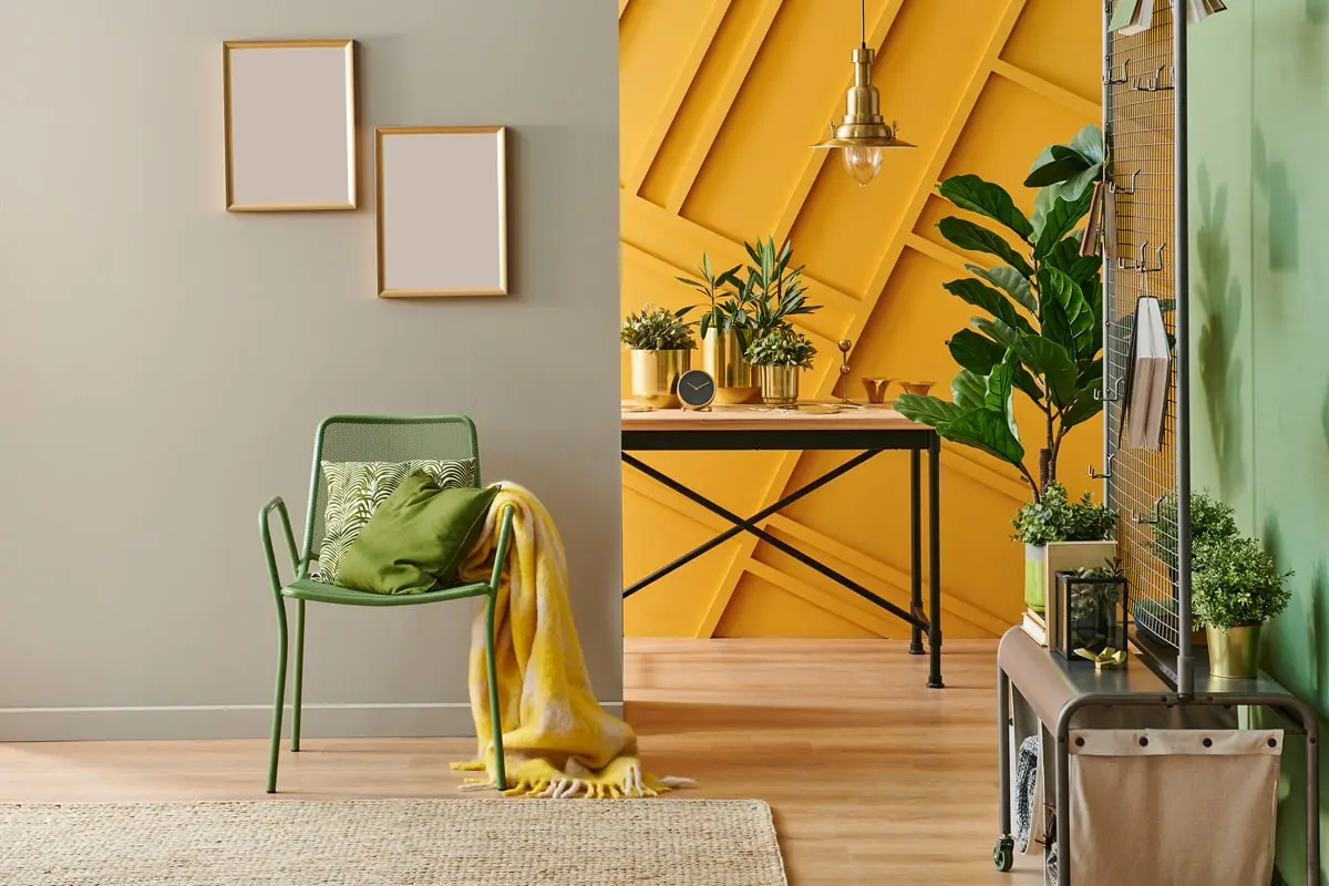 Yellow color in interior 