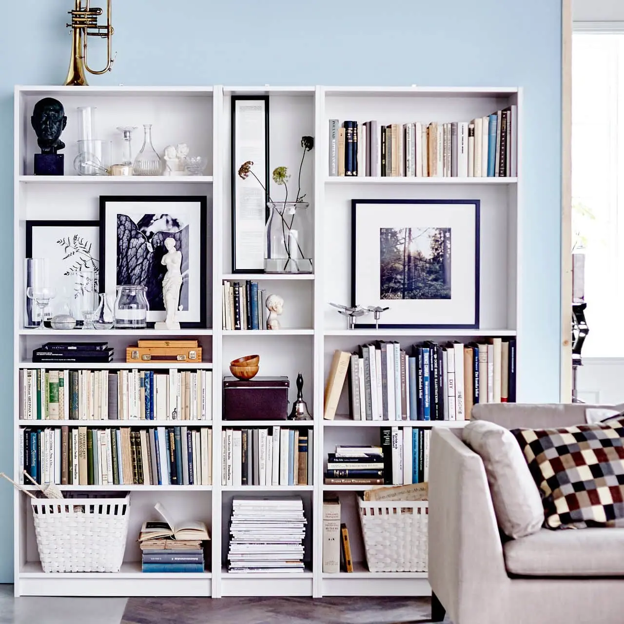 Bookshelves as the main decor of the room